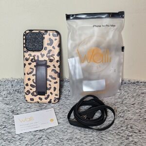 Walli Case Leopard Print with Strap for iPhone 14 Pro Max